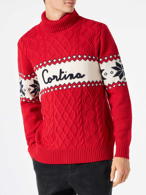 Pullover mit halbem Rollkragen und Cortina-Schriftzug