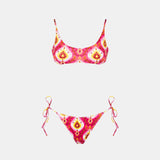 Damen-Bralette-Bikini mit Ikat-Print