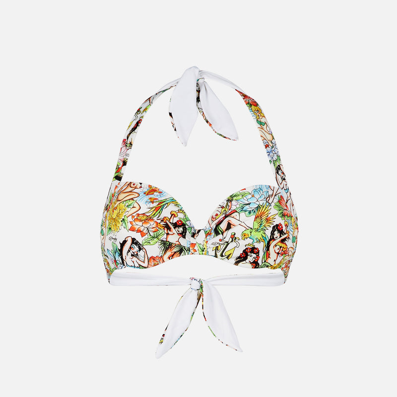 Top bralette con stampa tattoo