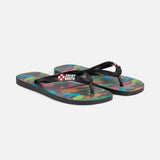 Flip Flops with multicolor fluo camouflage print