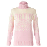 Woman turtleneck sweater with Cortina print