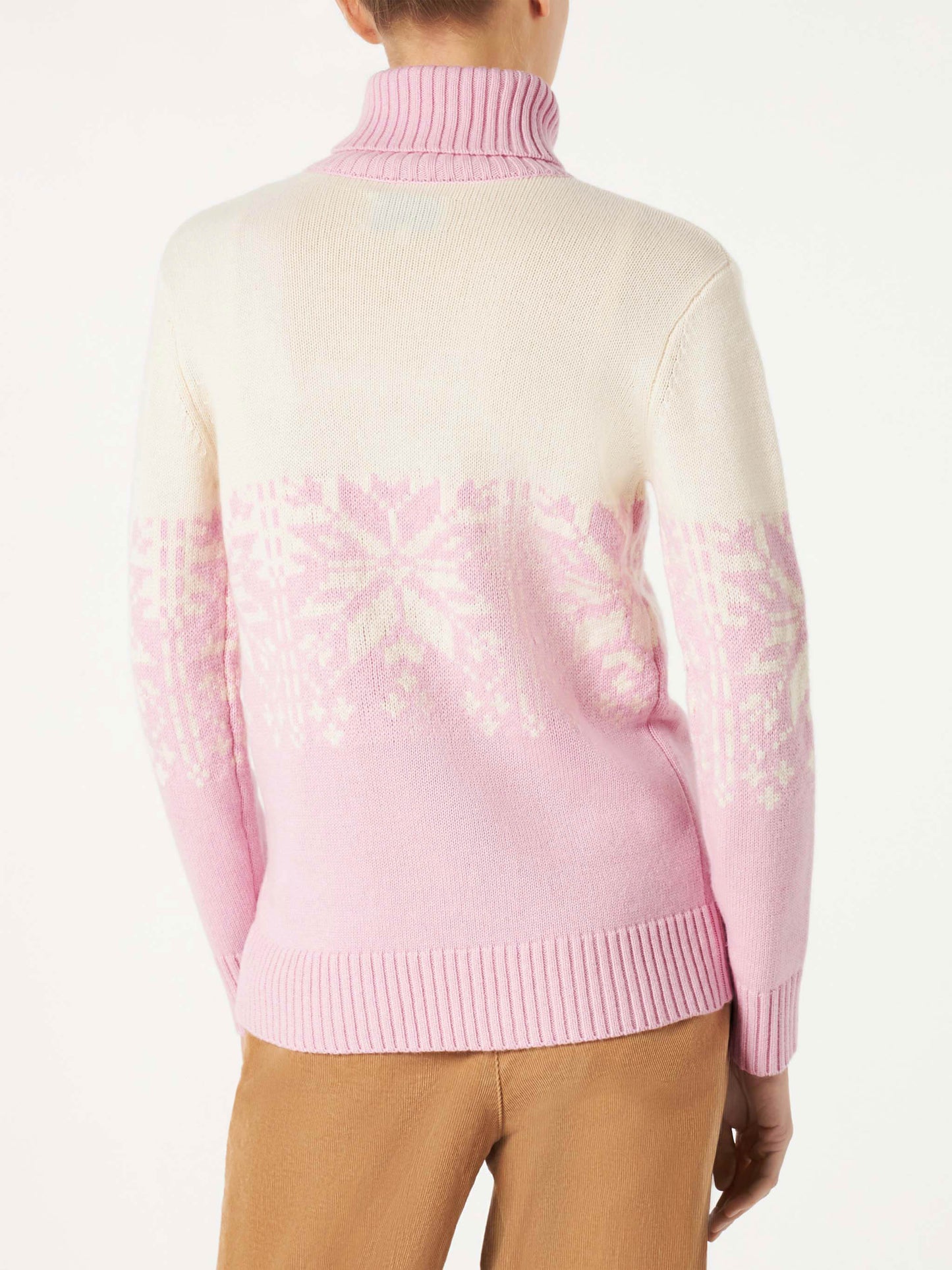 Maglione da donna a collo alto con jacquard Cortina