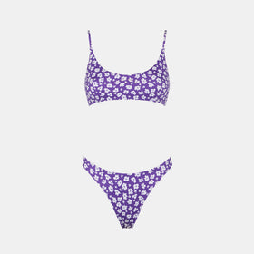 Woman bralette bikini with daisy print