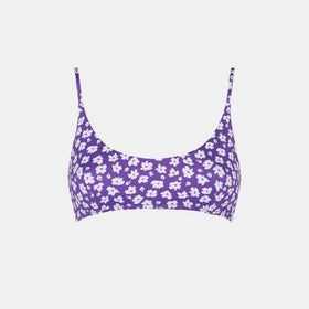 Woman bralette swimsuit with daisy print