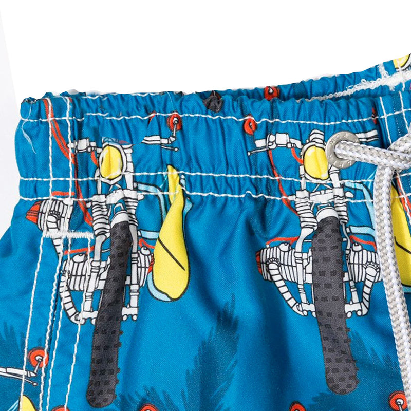 Mittellange Badeshorts mit Surfmotorrad