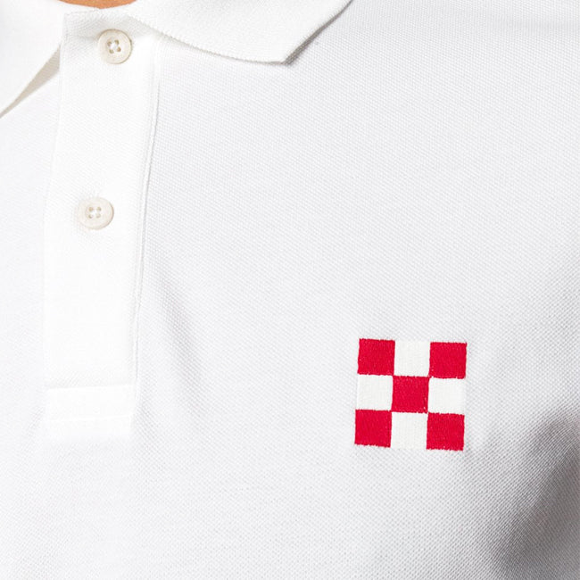 Front embroidery and back print kid's piquet polo