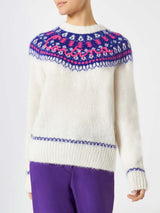 Woman nordic sweater with Cortina embroidery