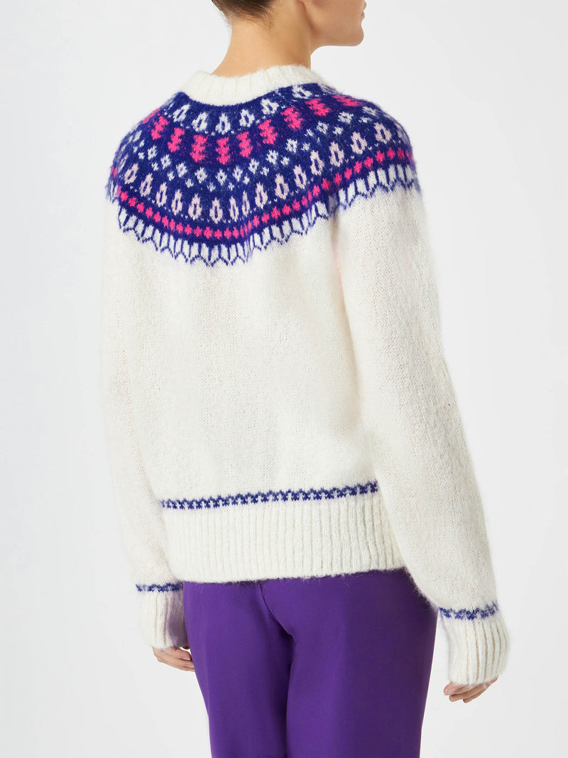 Woman nordic sweater with Cortina embroidery