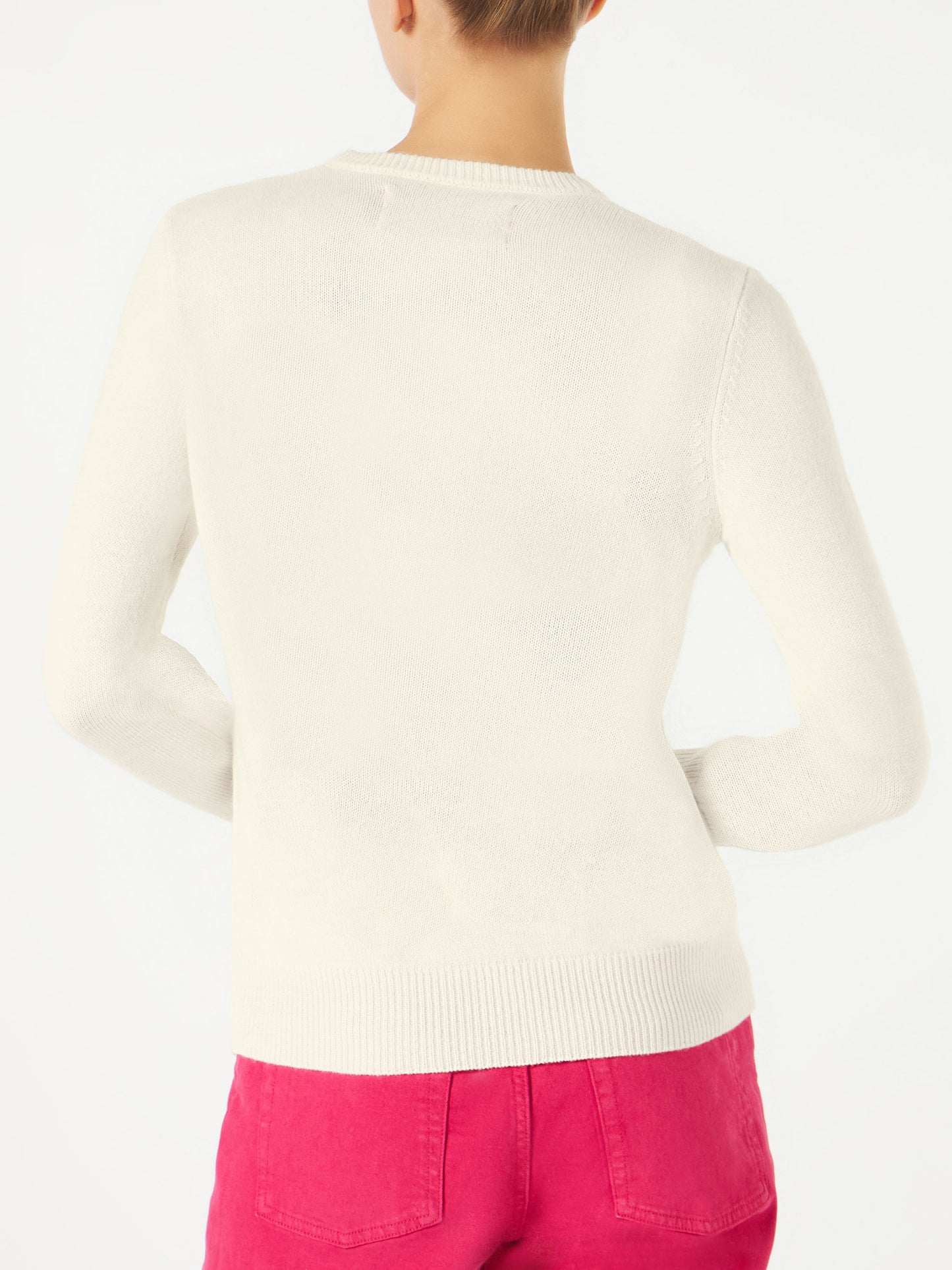 Maglione da donna bianco ricamo You are a (Ba)star(d)