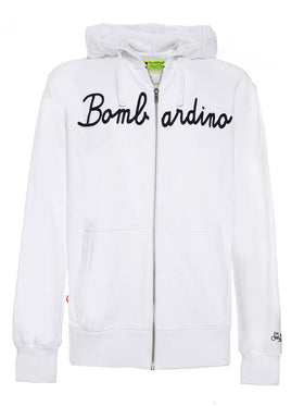 White man sweatshirt Bombardino front embroidery - MC2 Saint Barth