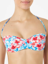 Bikini da donna a fascia con stampa fiori