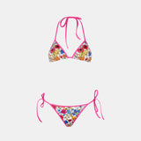 Bikini da donna a triangolo con stampa fiori