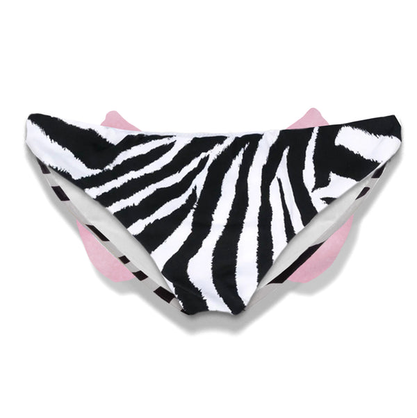 Girl animalier printed swim briefs with bow