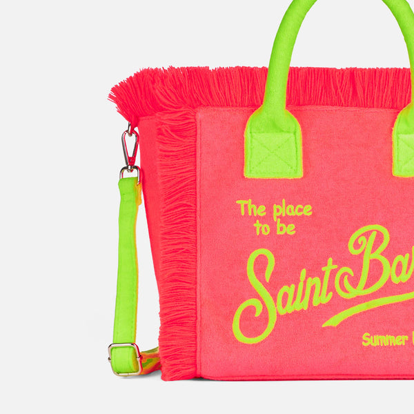 Colette fuchsia terry handbag with Saint Barth logo