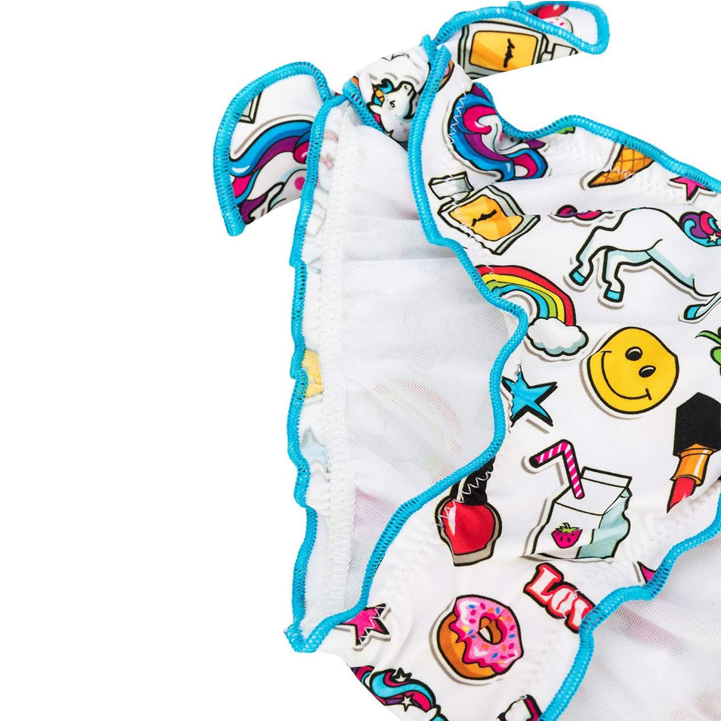 Girl swim briefs with unicorn print