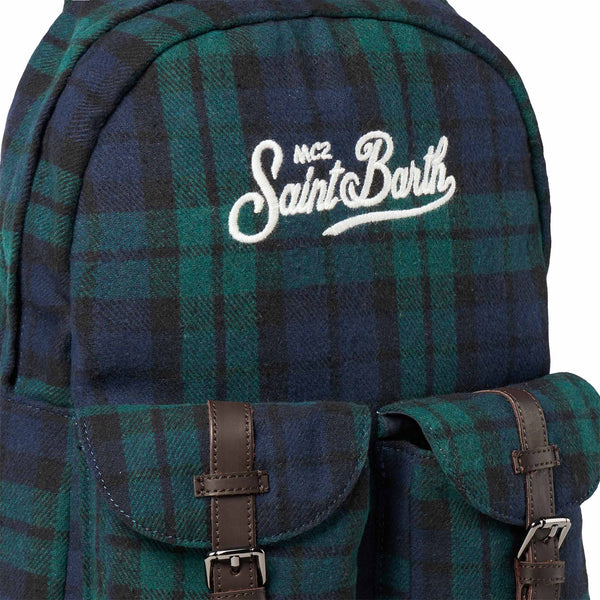 Backpack with tartan print