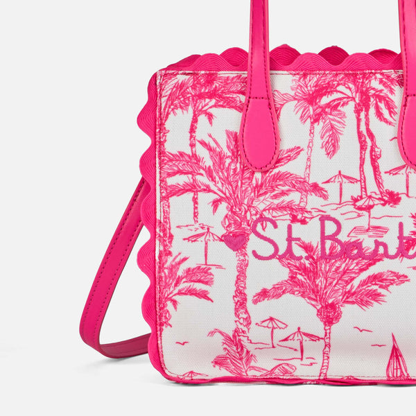 Borsa Vivian in cotone con stampa toile de jouy