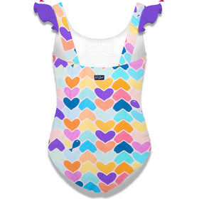 Girls swimsuit with ruffles