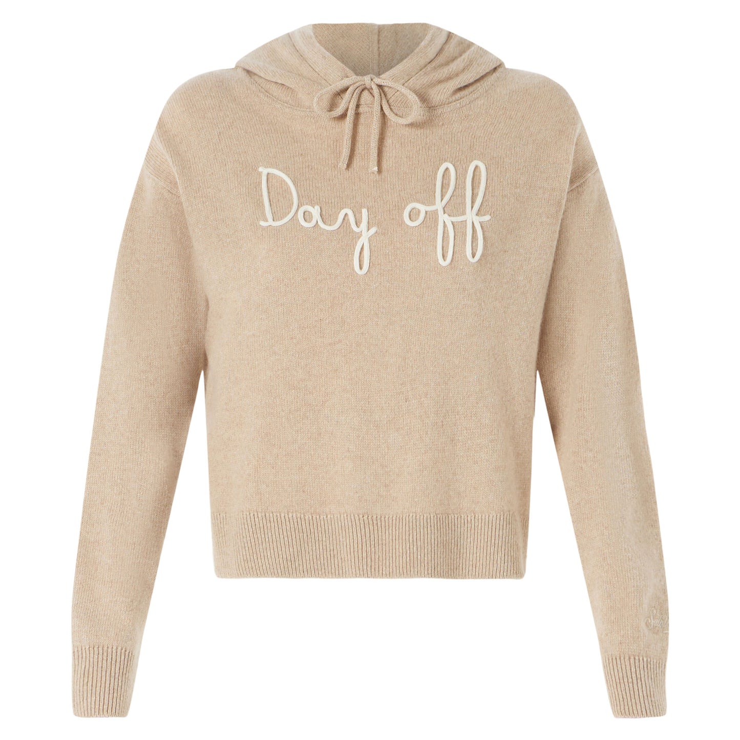 Woman cropped knit hoodie with Day Off embroidery - MC2 Saint Barth