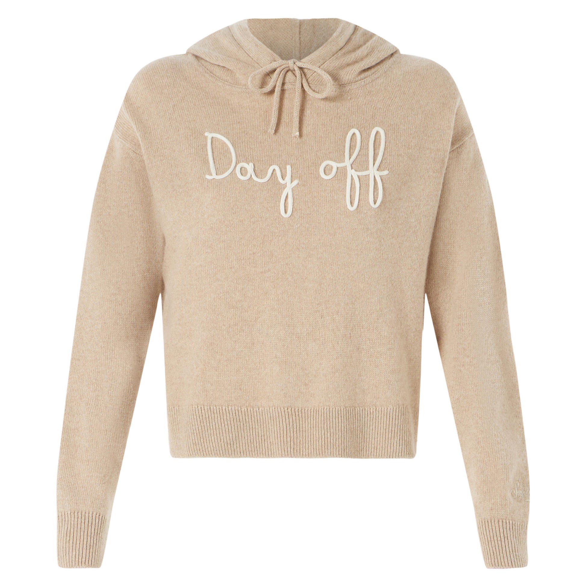 Woman cropped knit hoodie with Day Off embroidery - MC2 Saint Barth