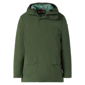 Parka da uomo con cappuccio e stampa bandana verde militare