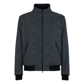 Man mid-weight mélange blue bomber jacket Traveler