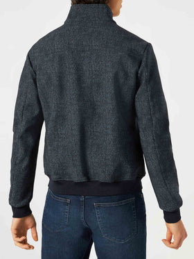 Man mid-weight mélange blue bomber jacket Traveler