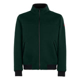 Man knit ribbed green bomber jacket