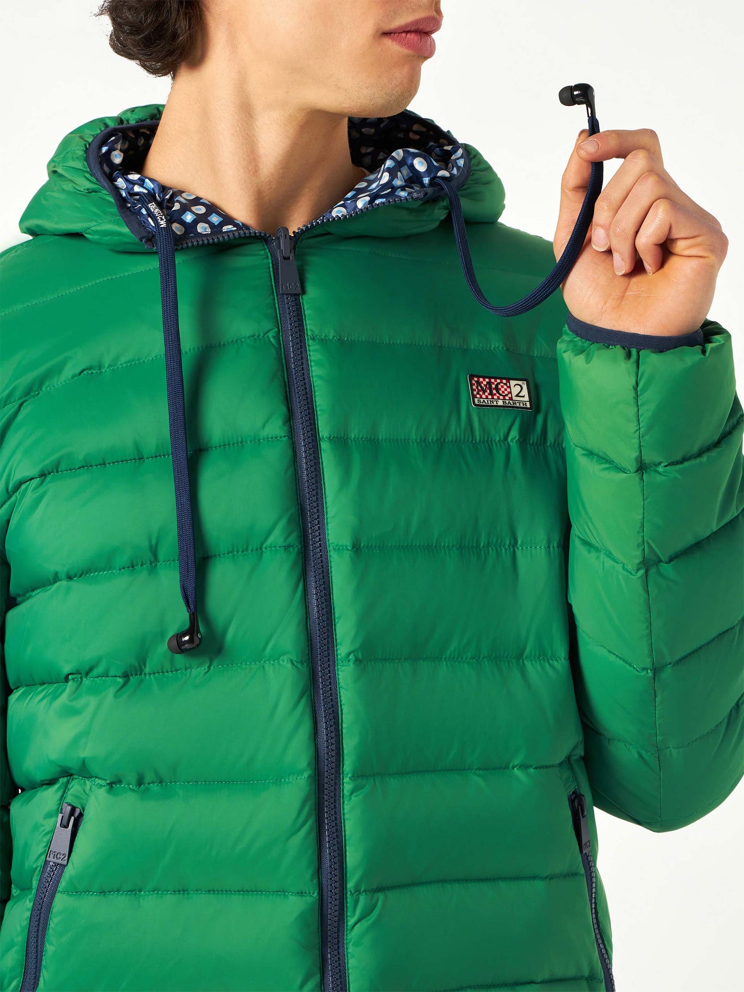 Man double face green down jacket Courchevel
