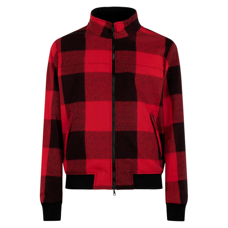 Man mid-season checked bomber jacket Traveler