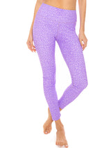 Leggings da yoga stampati viola pastello animalier