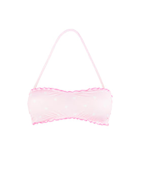 Top a fascia con stampa cuori