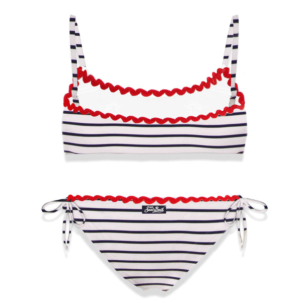 Girl bikini swimsuit with Miami embroidery