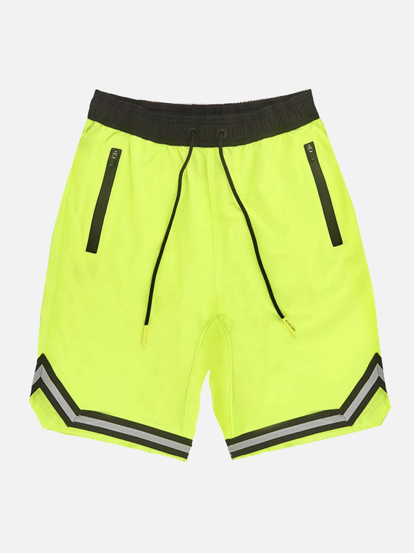 Fluogelbe Badeshorts im Surf-Stil