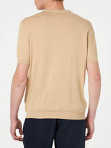 Polo da uomo beige in maglia