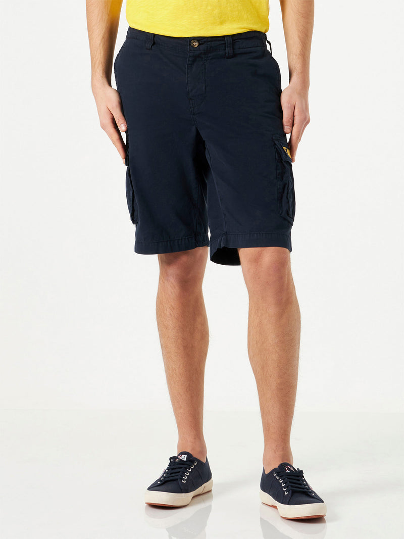 Blaue Cargo-Shorts aus Baumwolle