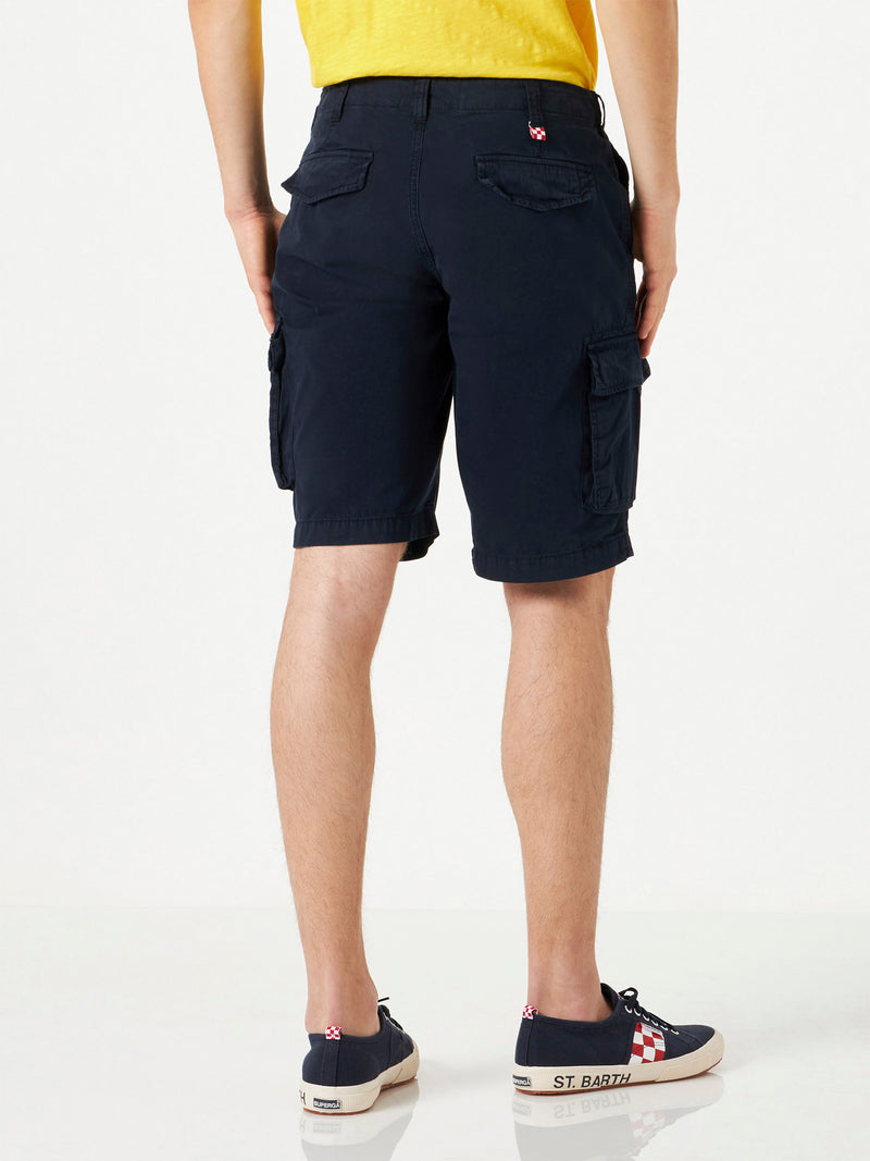 Blaue Cargo-Shorts aus Baumwolle