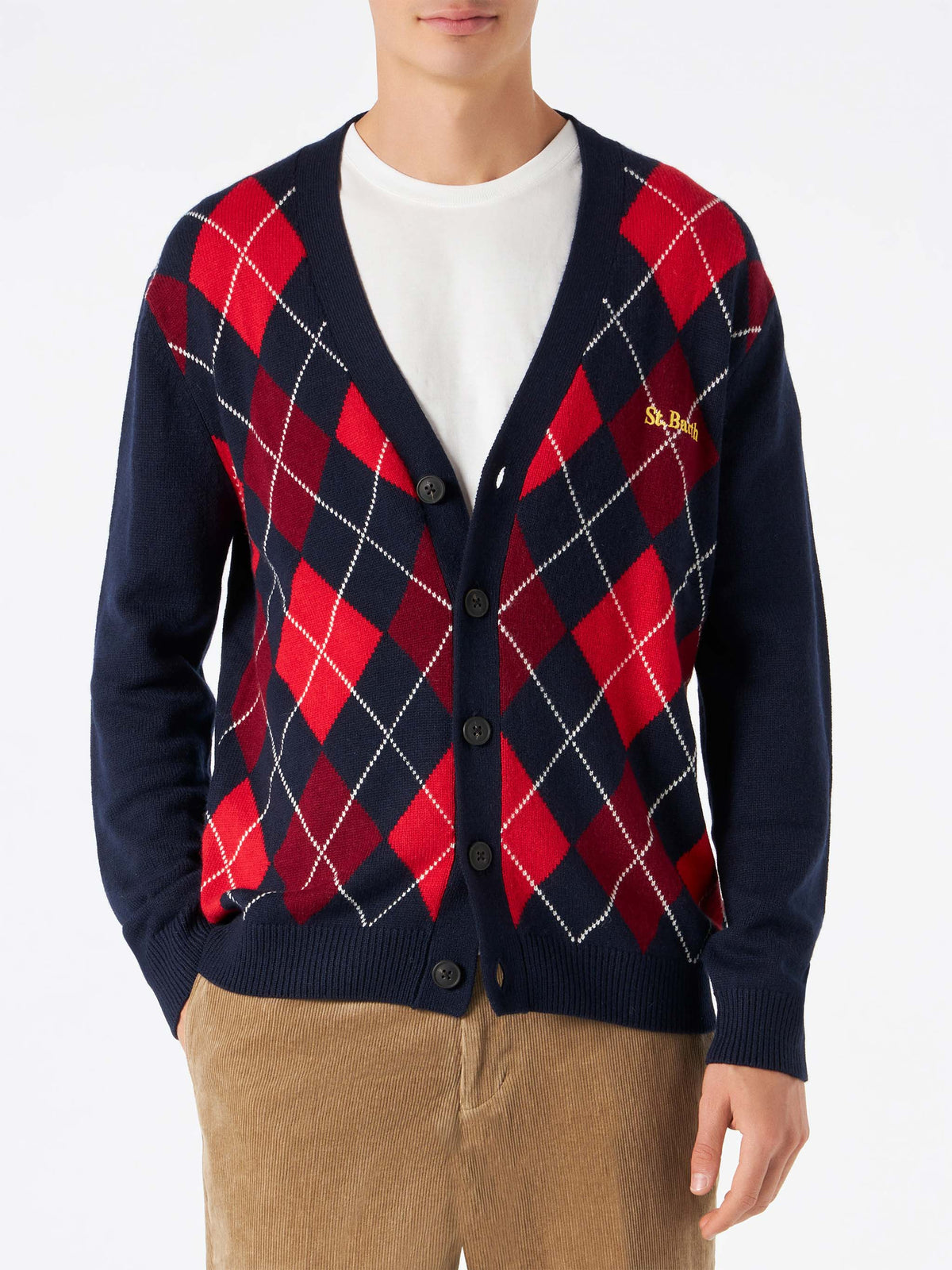 Jonan argyle jacquard cardigan – MC2 Saint Barth