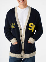 Strickjacke mit Aufnäher und St. Barth College-Stickerei