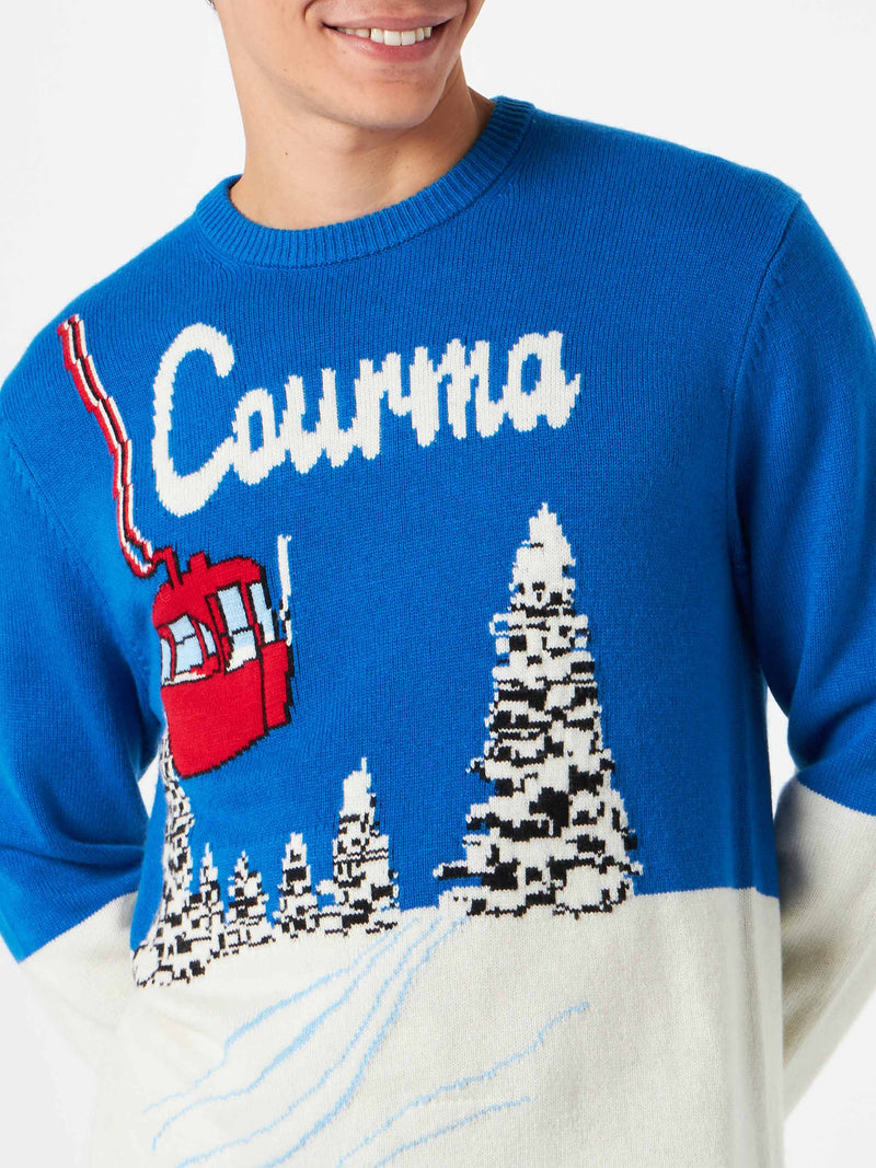 Herrenpullover Courma mit Vintage-Postkartendruck