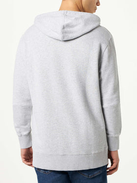 Man cotton hooded sweatshirt with patch