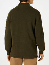 Field jacket in maglia con toppa