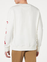 Weißes Herren-Sweatshirt mit Saint-Barth-Stickerei