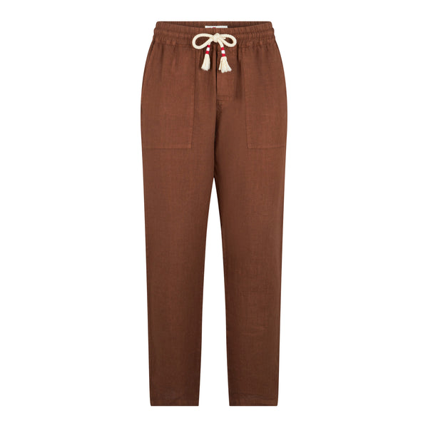 Man brown linen pants