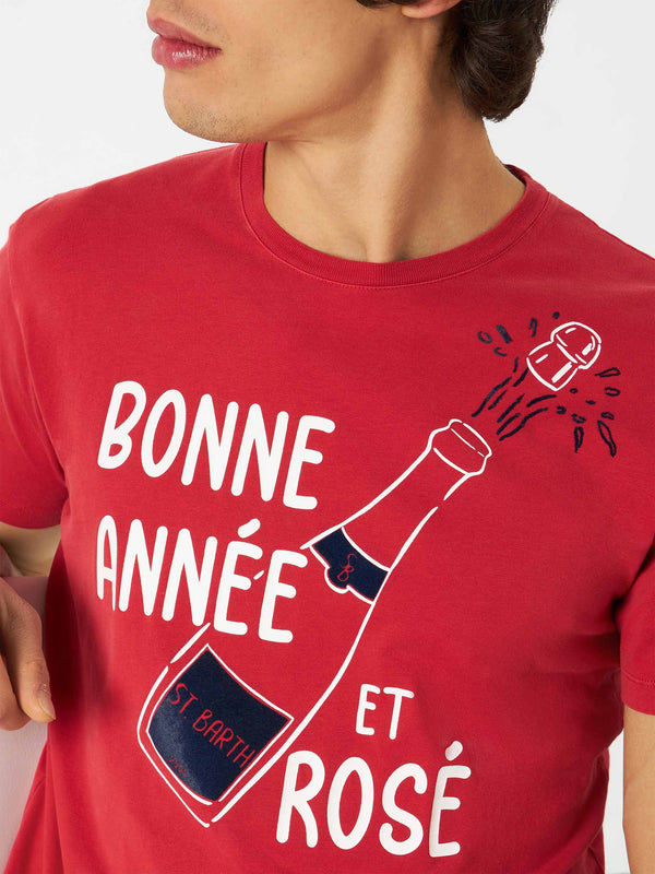 Bonne Année et Rosé red t-shirt