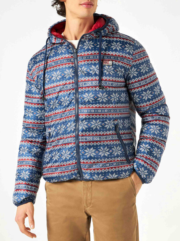 Man double face red down jacket Courchevel - MC2 Saint Barth