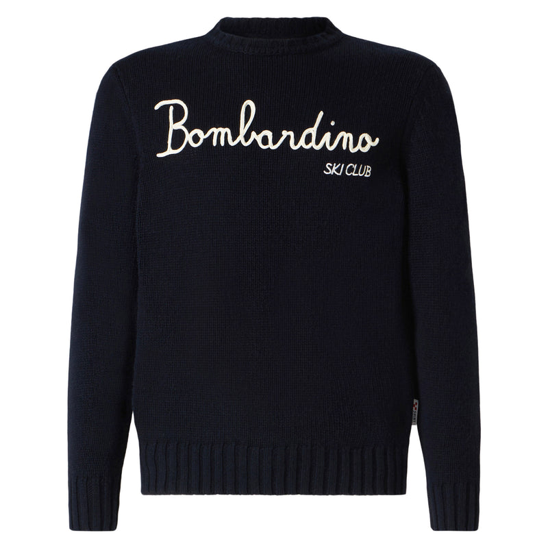 Maglia in misto cashmere ricamo Bombardino ski club