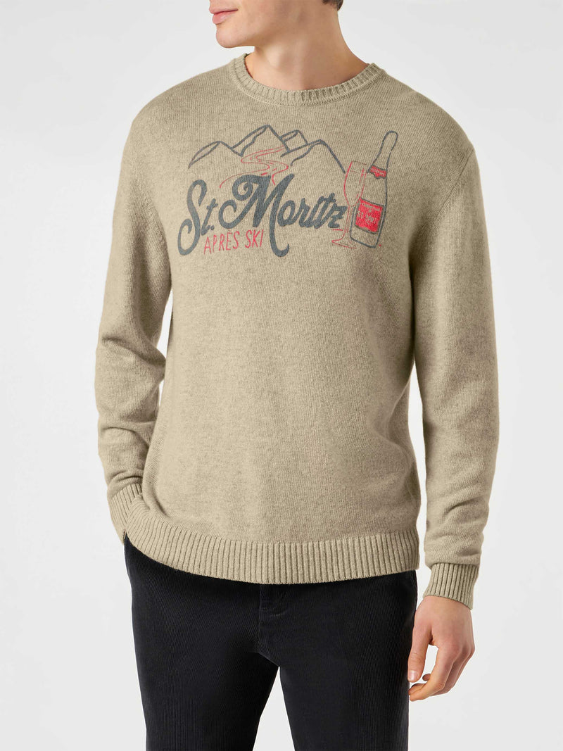 Herrenpullover mit St. Moritz-Aufdruck