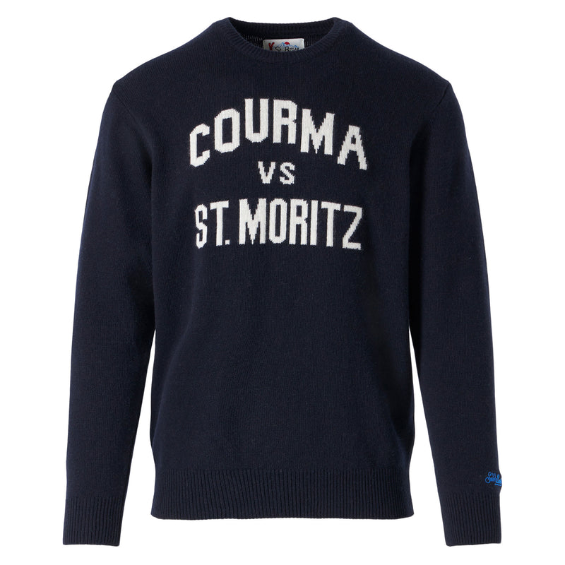 Maglia da uomo blu navy con stampa Courma vs St. Moritz