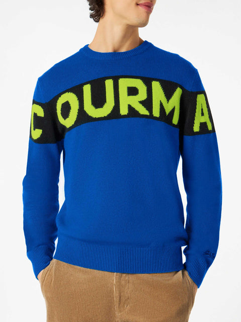 Man blue sweater with Courma lettering - MC2 Saint Barth
